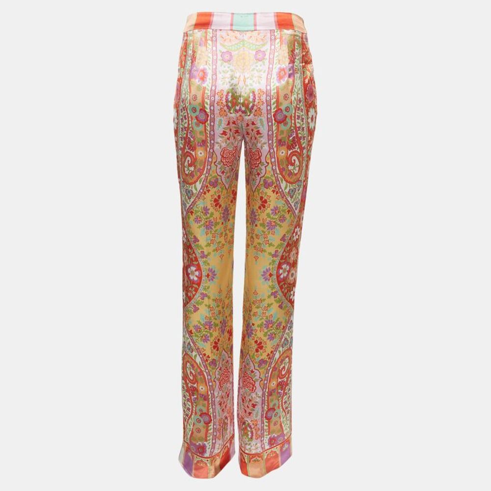 Etro Multicolour Floral Print Wide Leg Pants S - Picture 3 of 6